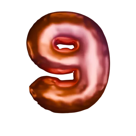 9 Number  3D Icon