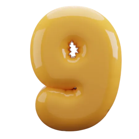 9 숫자 풍선 3D 아이콘  3D Icon