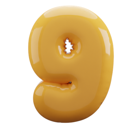 9 Number Balloon 3D Icon  3D Icon