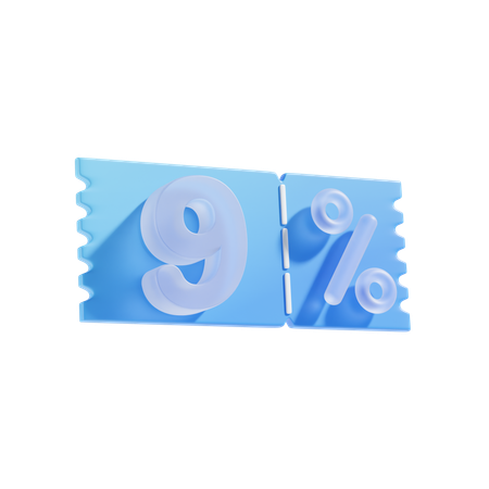 9 por cento  3D Icon