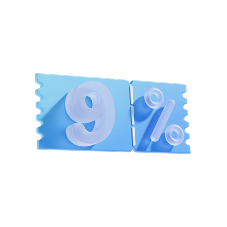 9 pour cent  3D Icon