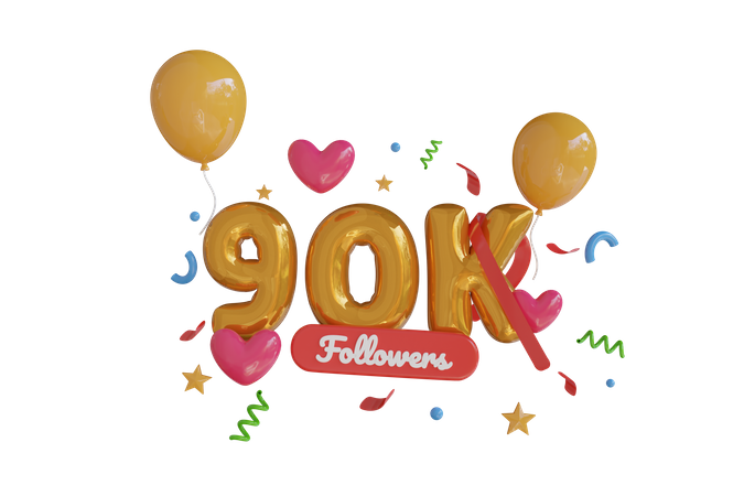 90 000 abonnés  3D Icon