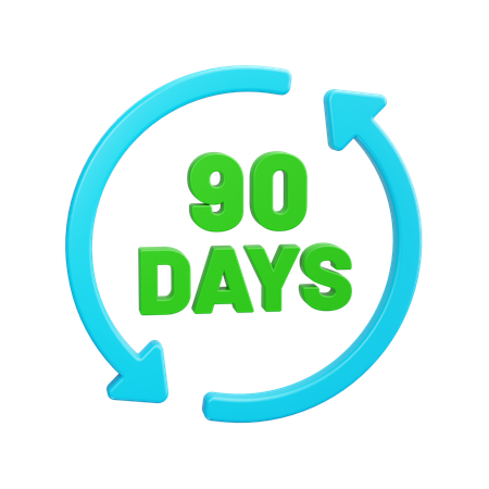 90일 반환  3D Icon