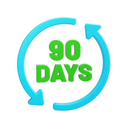 90 Days Return  3D Icon