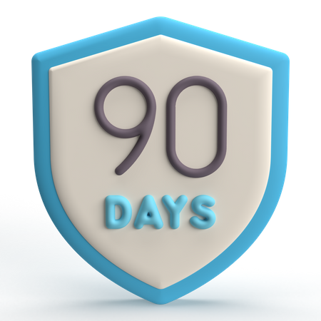 90 Days Shield  3D Icon