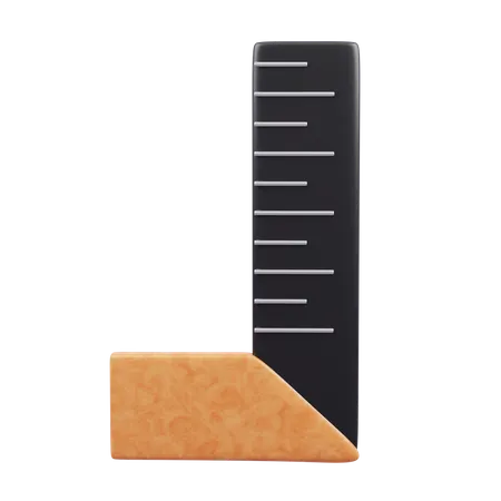 90 Degree Ruler  3D Icon