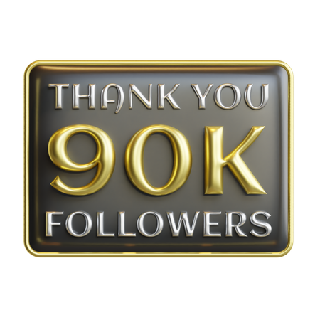 90 K Followers  3D Icon