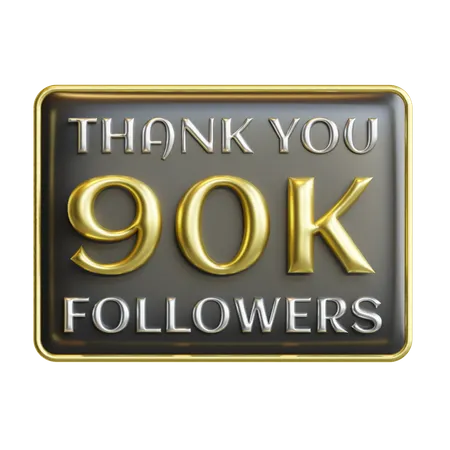 90 K Followers  3D Icon