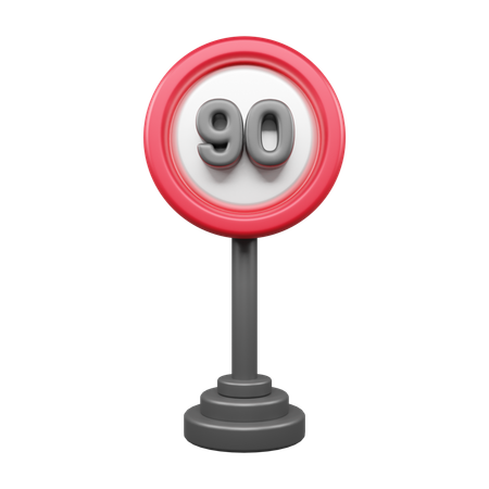 Límite de velocidad 90  3D Icon