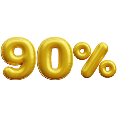 90 Percent  3D Icon