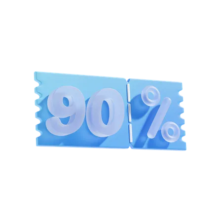 90 Percent Off 3 D Icon Illustratrion 3D Icon