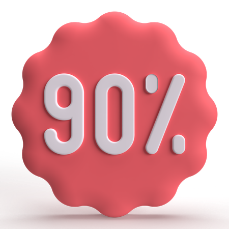 90 Percent  3D Icon