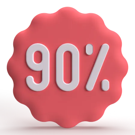 90 Percent  3D Icon