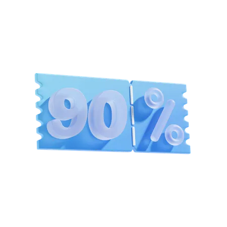 90 Percent  3D Icon