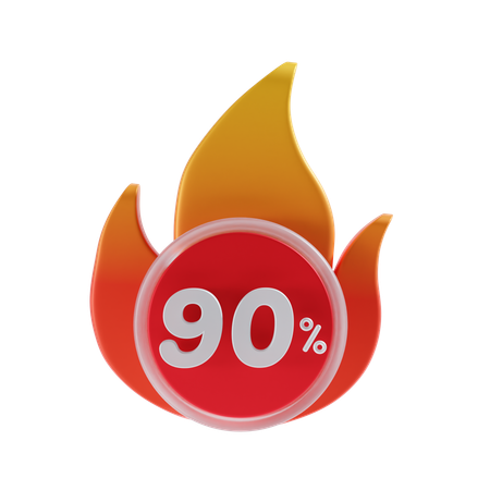 90 Percent  3D Icon