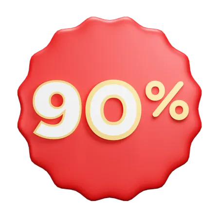 90 percent  3D Icon