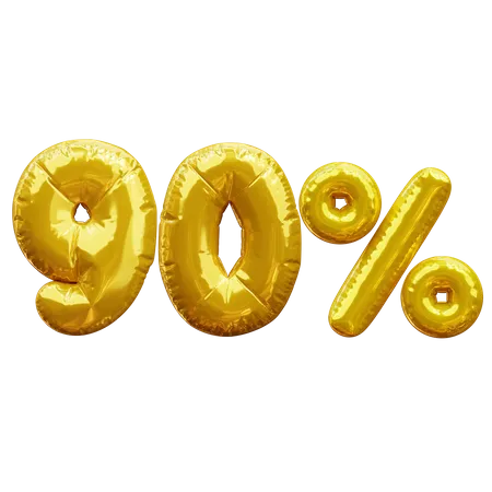 90 percent  3D Icon