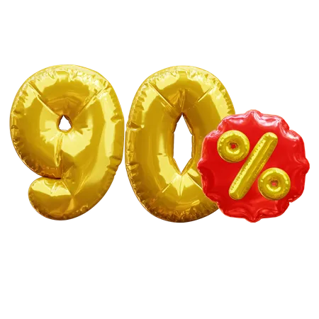 90 percent  3D Icon