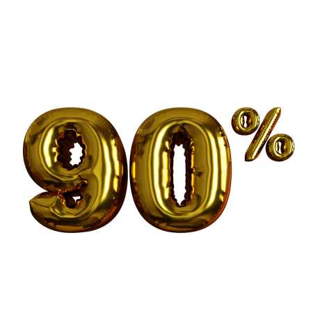 90 Percent Discount  3D Icon