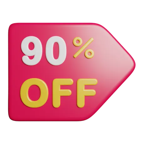 90 percent Discount  3D Icon