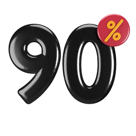90 Percent Discount  3D Icon