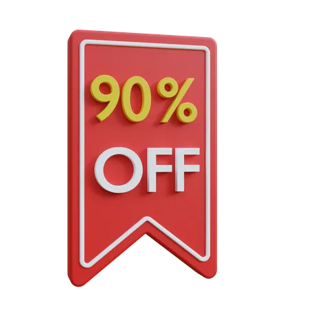 Discount 90 Percent 3D Icon