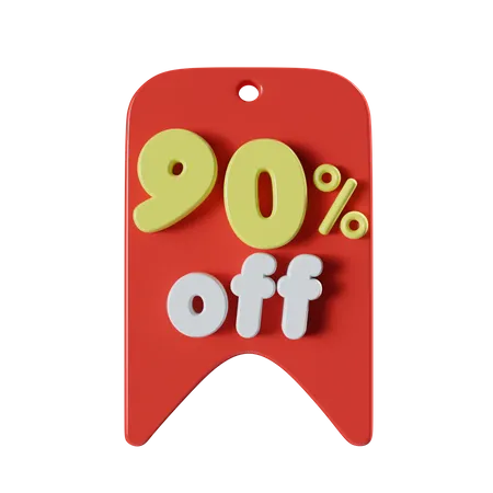 90 Percent Off  3D Icon