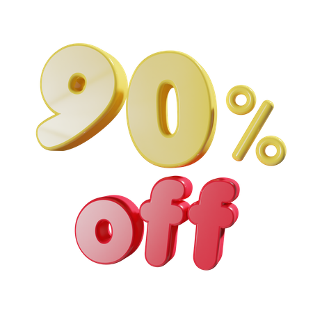 90 Percent Off  3D Icon