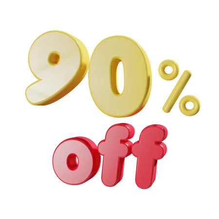 90 Percent Off  3D Icon