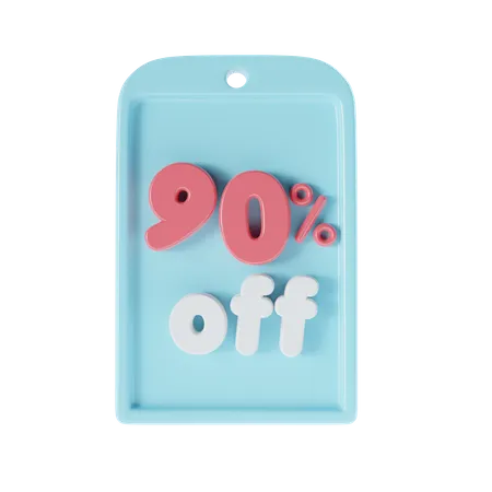 90 Percent Off  3D Icon