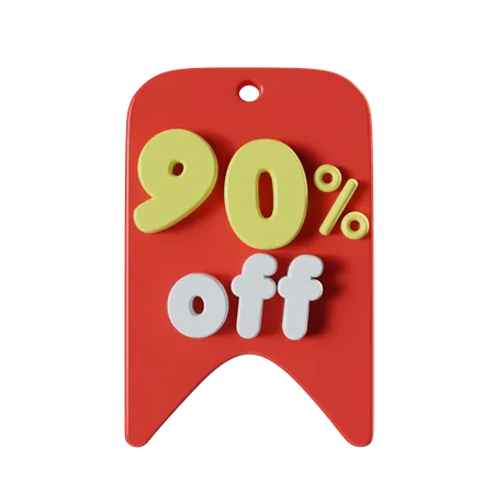 Sale Icon With Red Theme 3D Icon