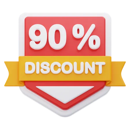 90 Percentage Discount  3D Icon