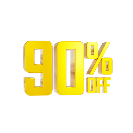 90 Percentage Discount  3D Icon