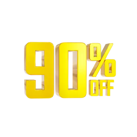 90 Percentage Discount  3D Icon