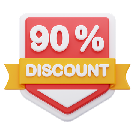 90 Percentage Discount  3D Icon