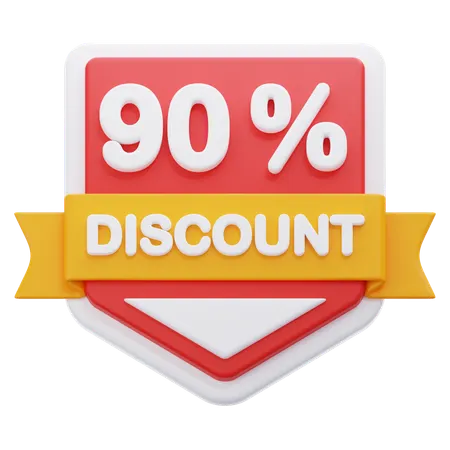 90 Percentage Discount  3D Icon