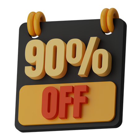 90 Percentage Off  3D Icon