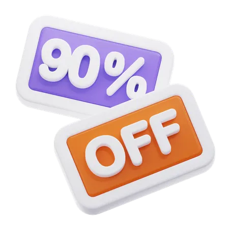 90 Percentage Off  3D Icon
