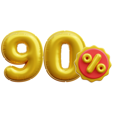 90 por cento  3D Icon