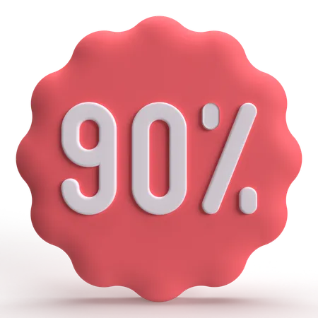 90 por cento  3D Icon