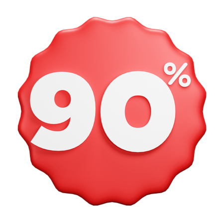 90 por cento  3D Icon