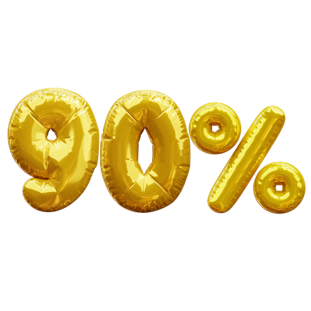 90 por cento  3D Icon