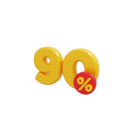 90 por cento  3D Icon