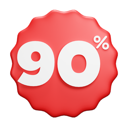 90 por ciento  3D Icon