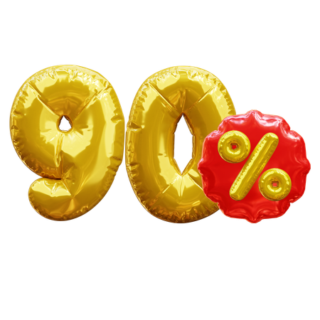 90 por ciento  3D Icon