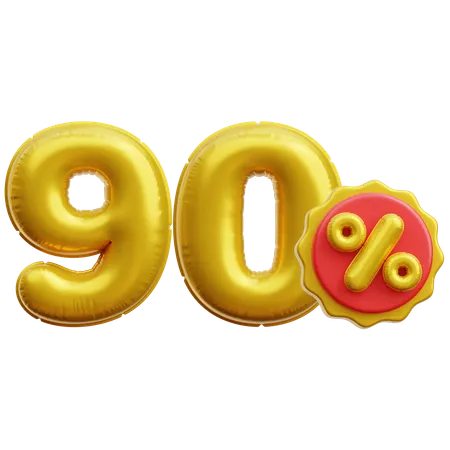 90 pour cent  3D Icon