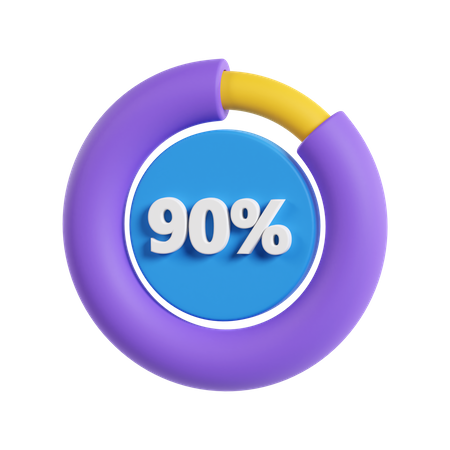 90 % de progrès  3D Icon