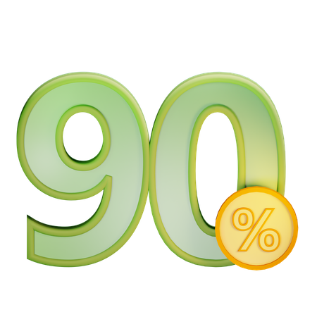 90 Prozent Rabatt  3D Icon