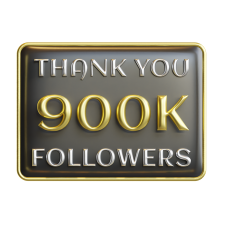 900 K Followers  3D Icon
