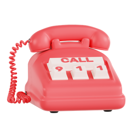 911 Emergency Number  3D Icon